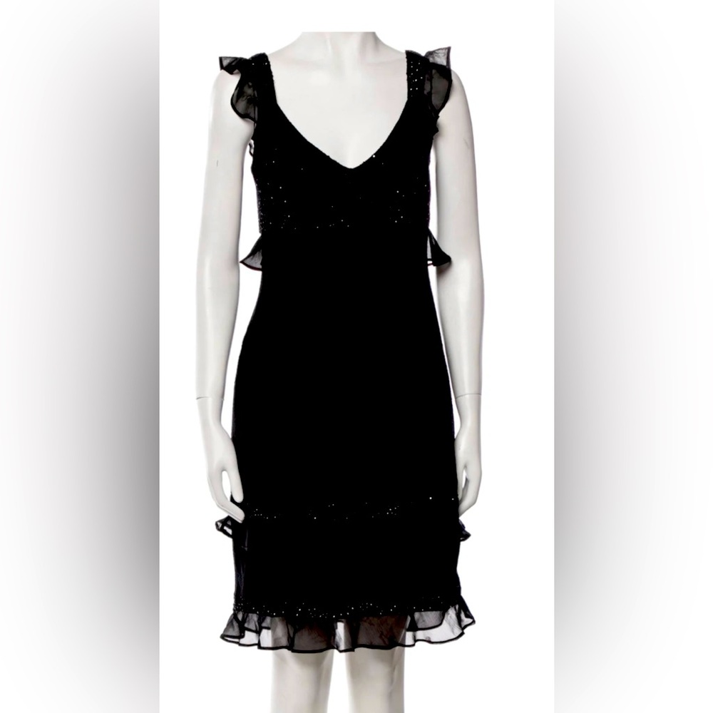 St. John black cocktail dress.